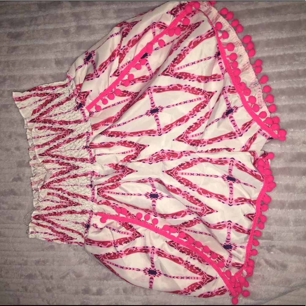 Pink and White Shorts